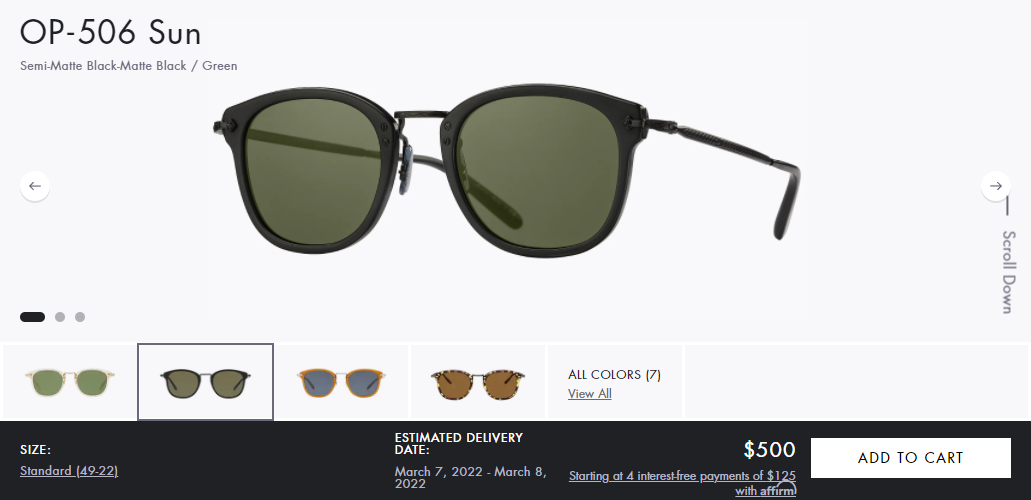  Oliver Peoples OP-506 sunglasses 