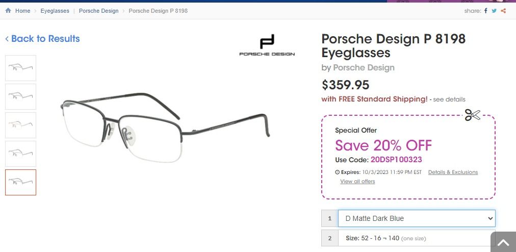  Porsche Design P 8198 D Eyeglasses 