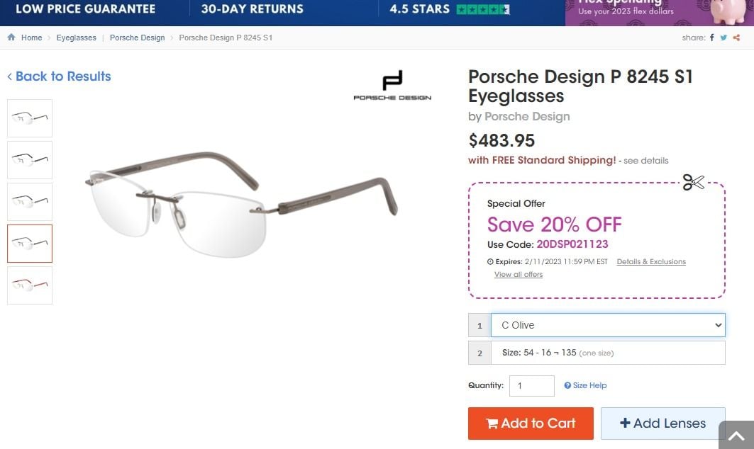 Porsche Design P 8245 C Eyeglasses Porsche Design P 8245 C Eyeglasses