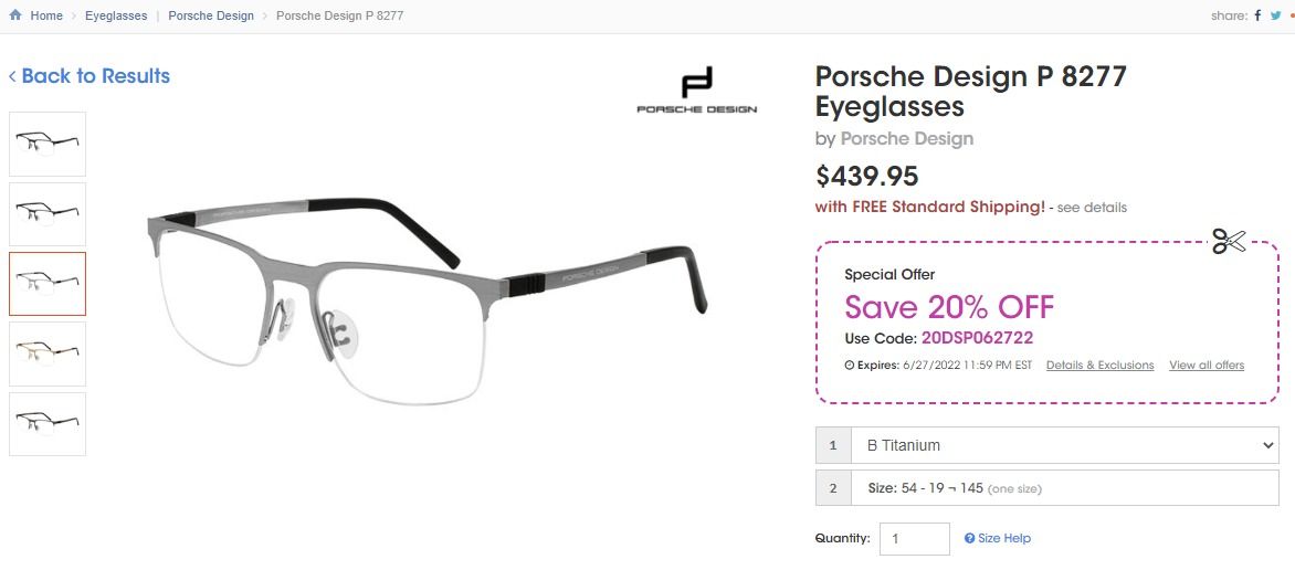 Porsche Design P 8277 col. D eyeglasses Porsche Design P 8277 col. D eyeglasses