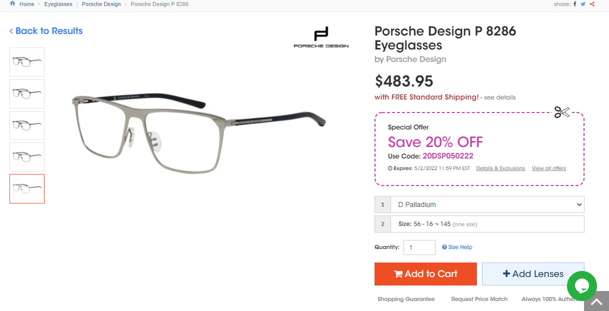 Porsche Design P8286 D - titanium frame Porsche Design P8286 D - titanium frame
