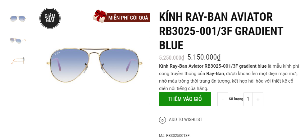  Ray Ban RB3025 001/3F sunglasses 