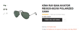  (ĐÃ BÁN) Ray Ban RB3025 002/58 sunglasses 