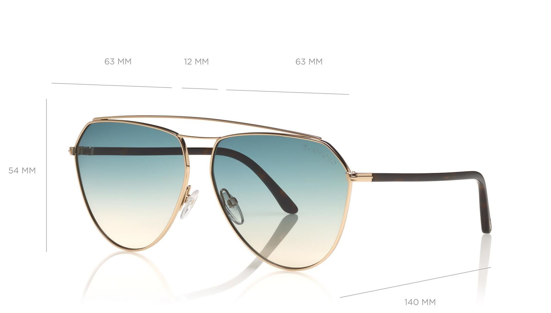  Tom Ford Binx Gold Green sunglasses 