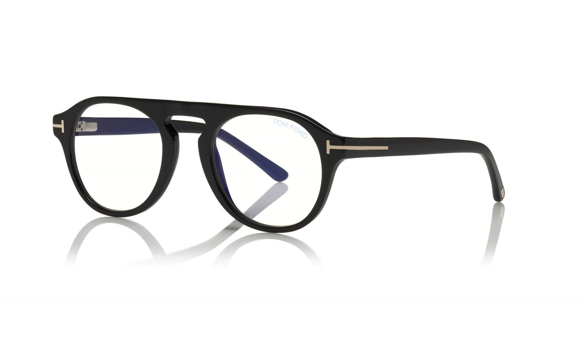 Tom Ford FT5533-B 01V blue light blocking eyeglasses with sun-clip on Tom Ford FT5533-B 01V blue light blocking eyeglasses with sun-clip on