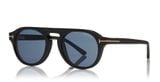  Tom Ford FT5533-B 01V blue light blocking eyeglasses with sun-clip on 