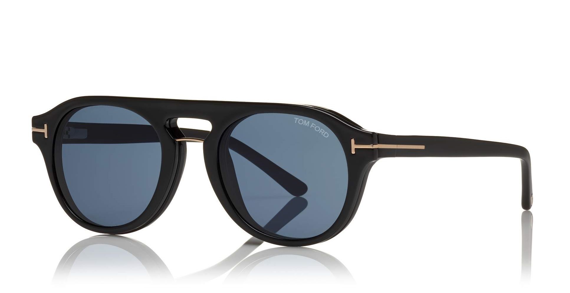Tom Ford FT5533-B 01V blue light blocking eyeglasses with sun-clip on Tom Ford FT5533-B 01V blue light blocking eyeglasses with sun-clip on