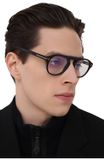  Tom Ford FT5533-B 01V blue light blocking eyeglasses with sun-clip on 