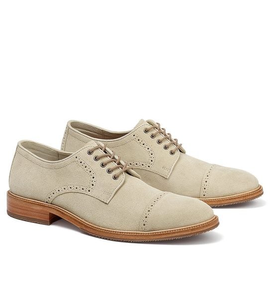  Trask Linwood suede derby captoe. 