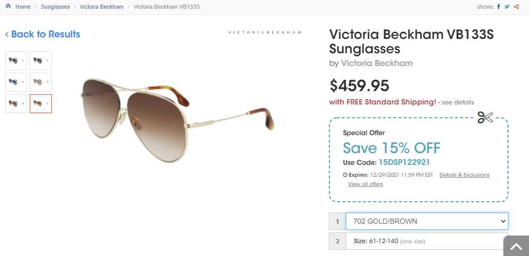 Victoria Beckham VB133S 702 Victoria Beckham VB133S 702