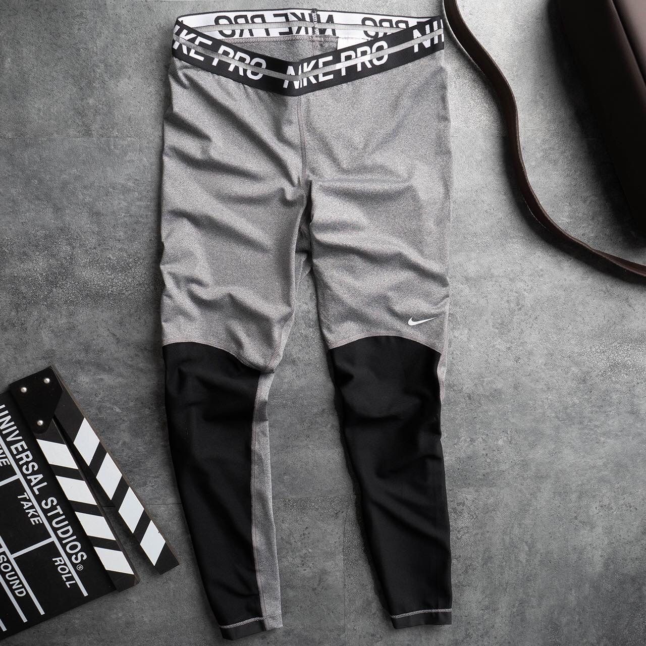  Quần legging NK pro xám/cam 