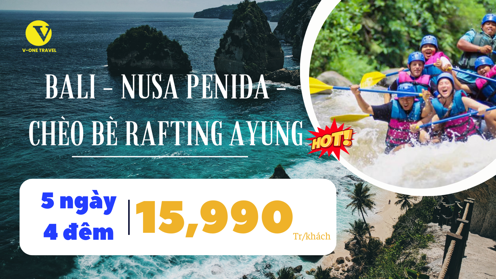 DU LỊCH BALI: Trải nghiệm Chèo thuyền Vượt thác ở Sông Ayung | 5 Ngày 4 Đêm |