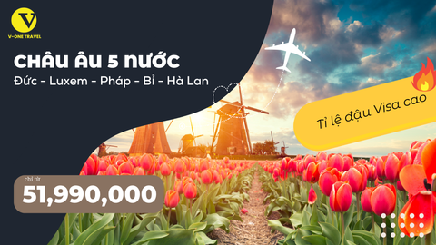 DU LỊCH MÙA XUÂN |9N8Đ|: Tour Châu Âu 5 nước: ĐỨC - HÀ LAN - PHÁP - BỈ - THUỴ SĨ | Ngắm hoa Tulip