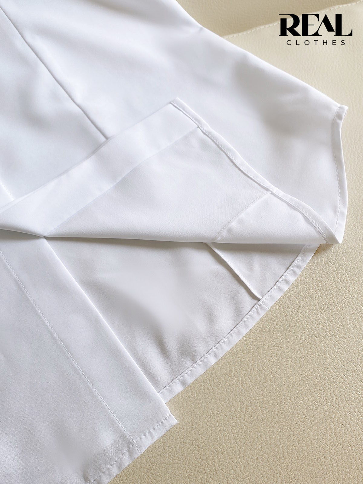 Sơ mi chít eo nano trắng