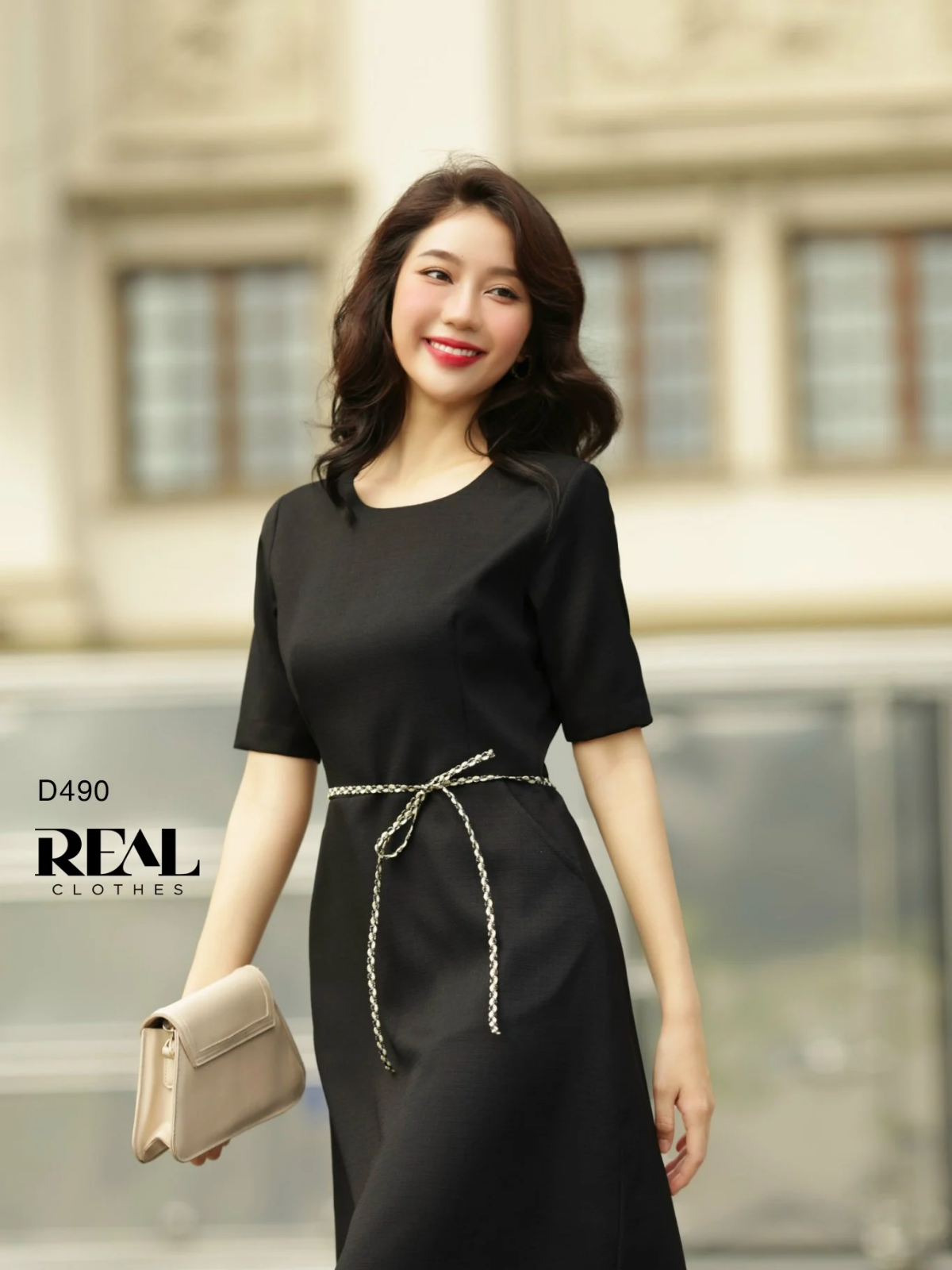  Đầm classic đen (Kèm belt) 