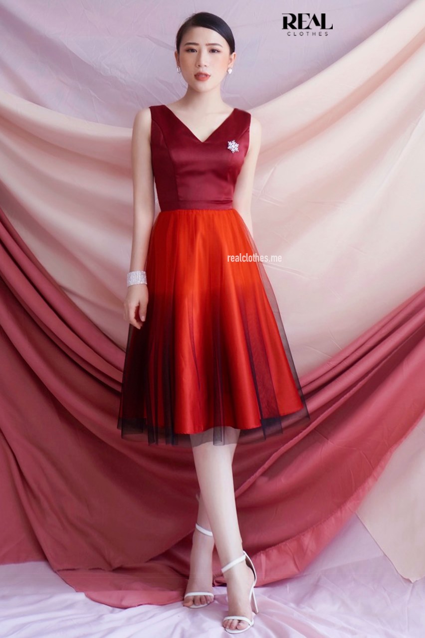 Đầm loang đỏ SALE