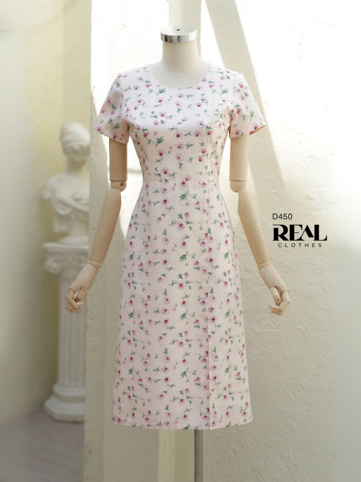 Đầm xẻ tà hoa hồng SALE