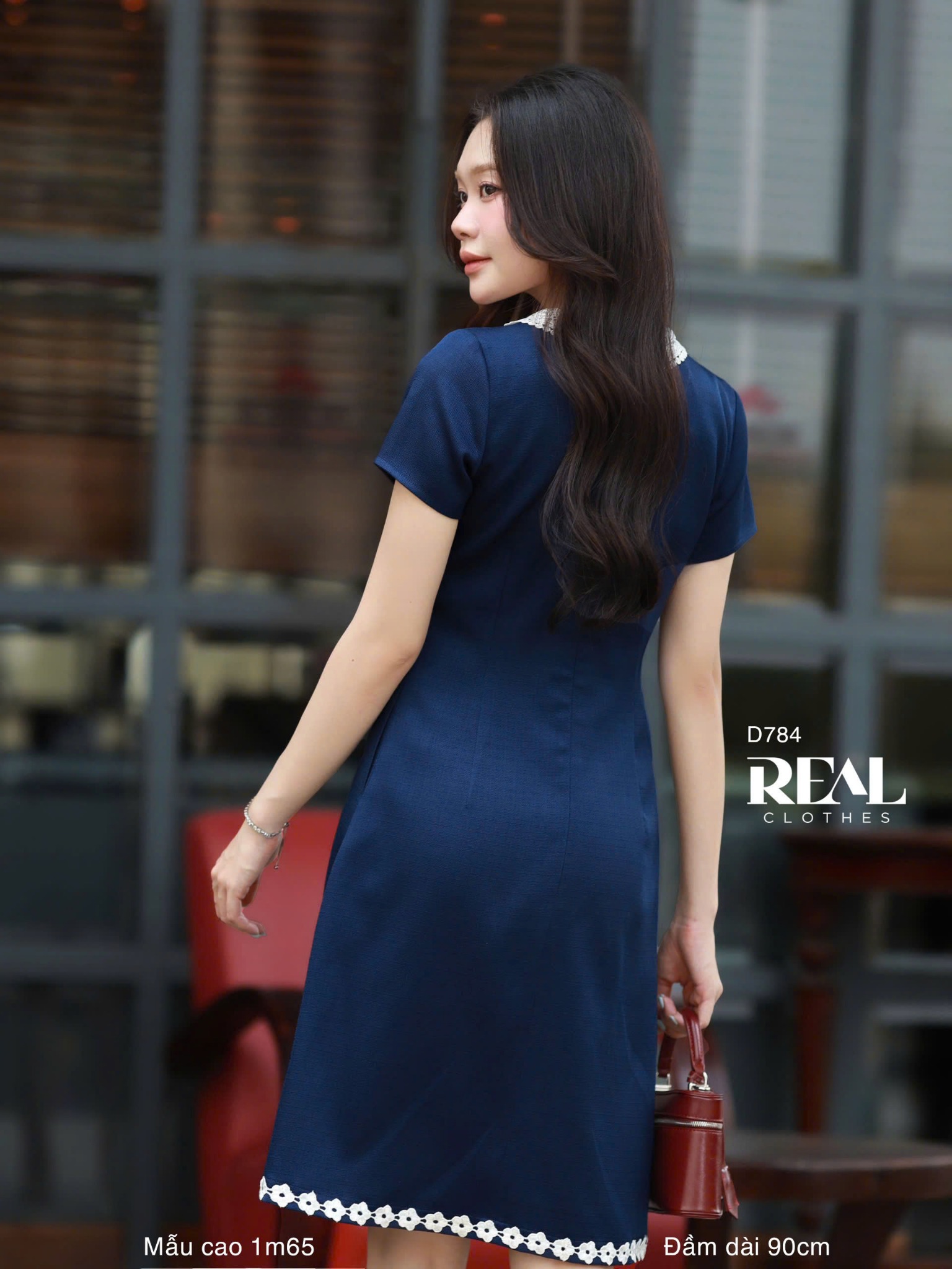 Đầm suông Paris navy