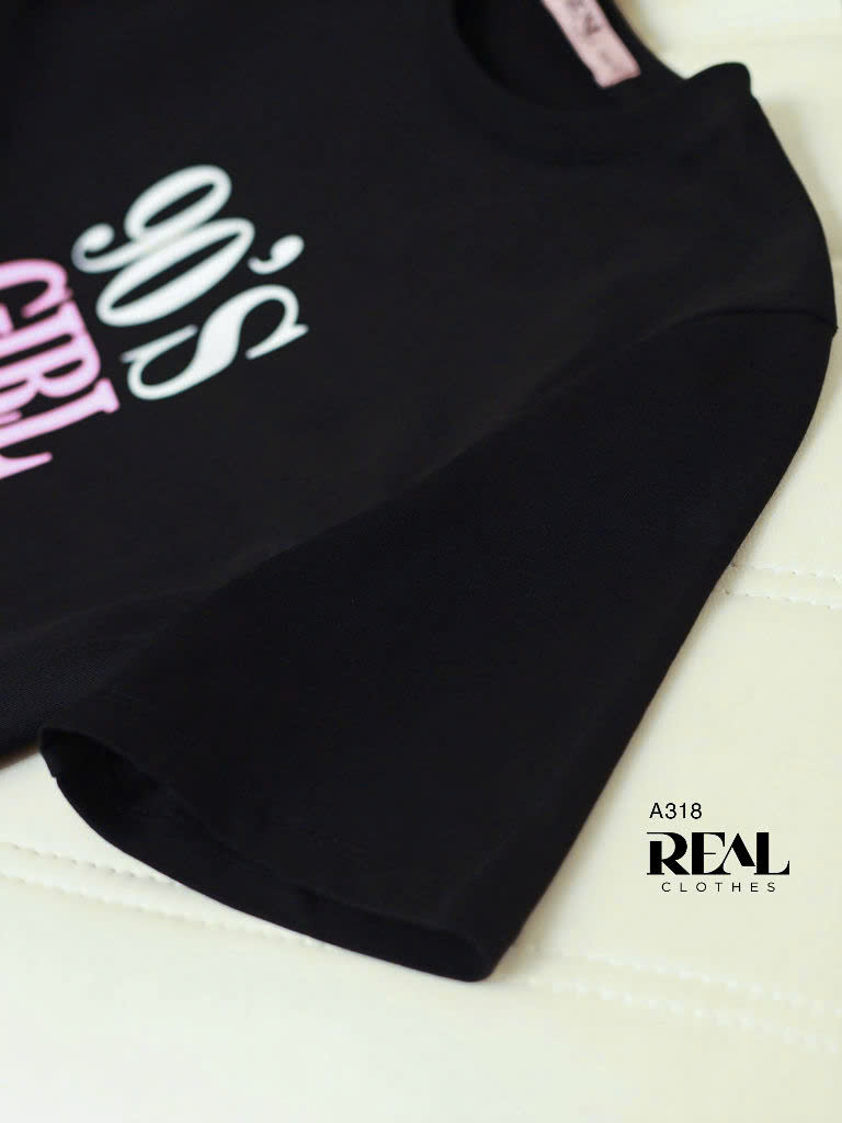 Áo thun cotton đen 90's SALE