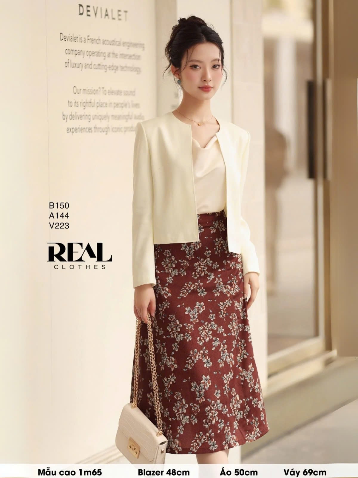 Váy 8 mảnh midi hoa gạo SALE