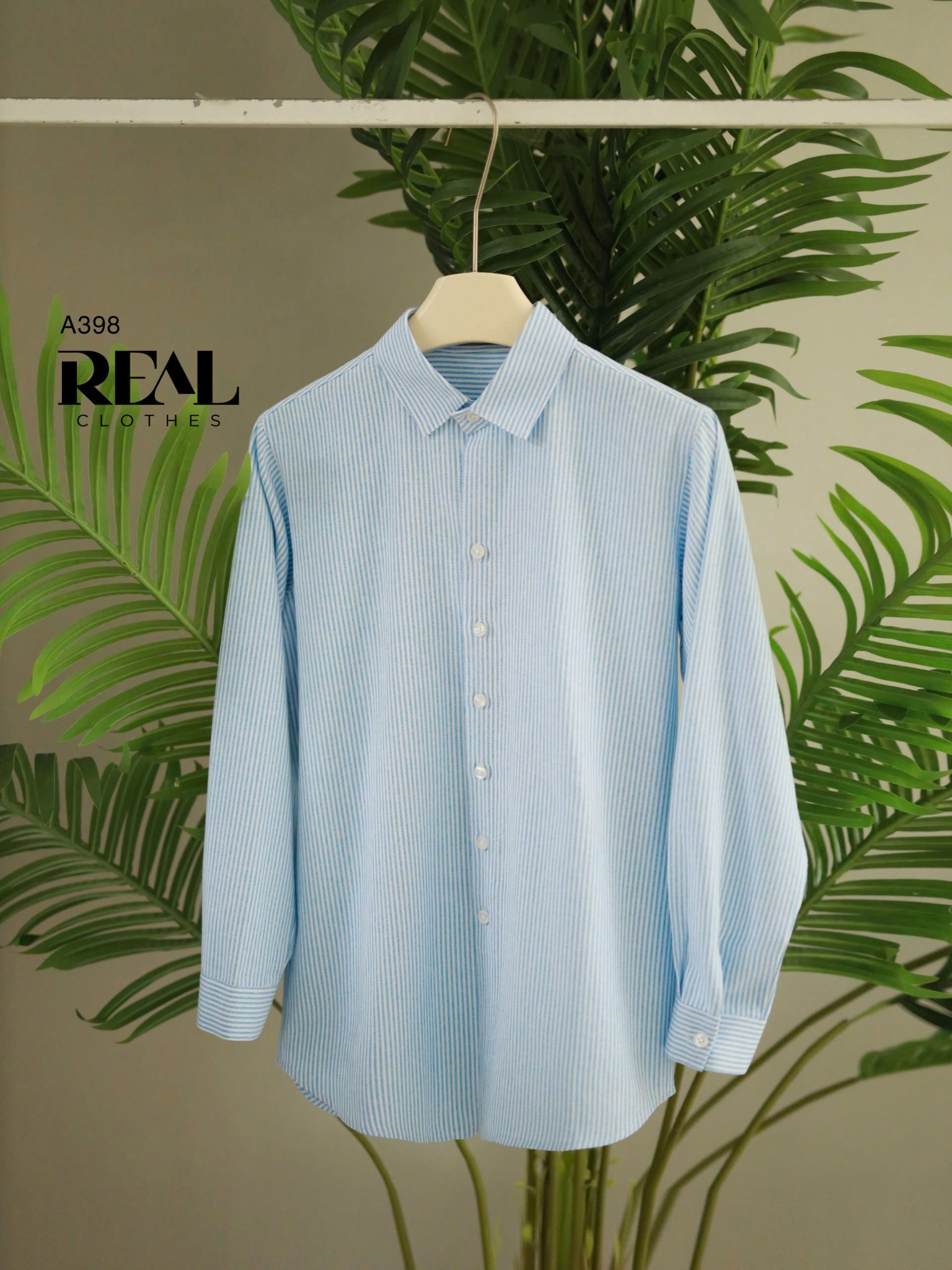 Sơ mi form rộng sọc blue SALE