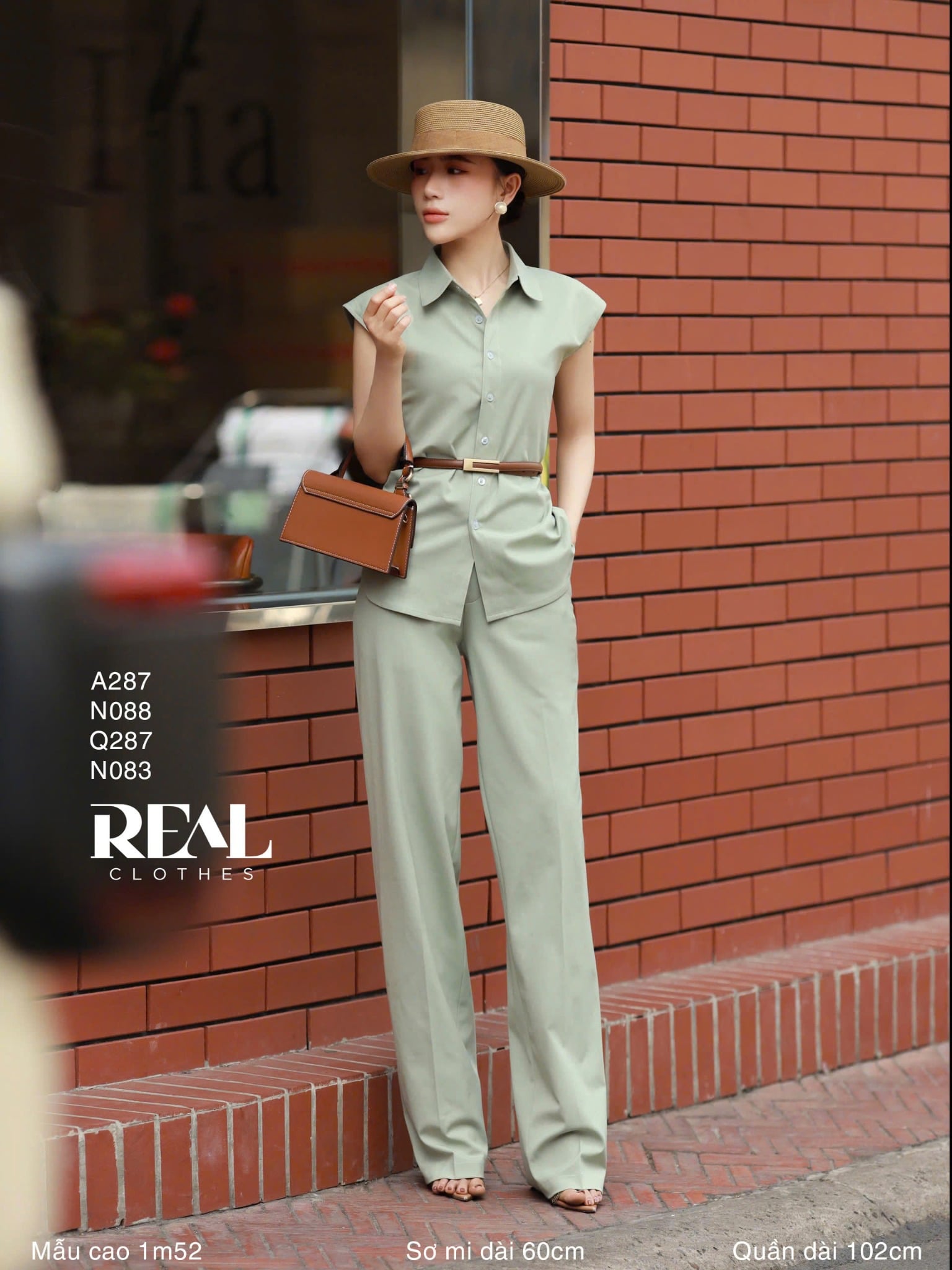 Sơ mi tay liền xanh đậu