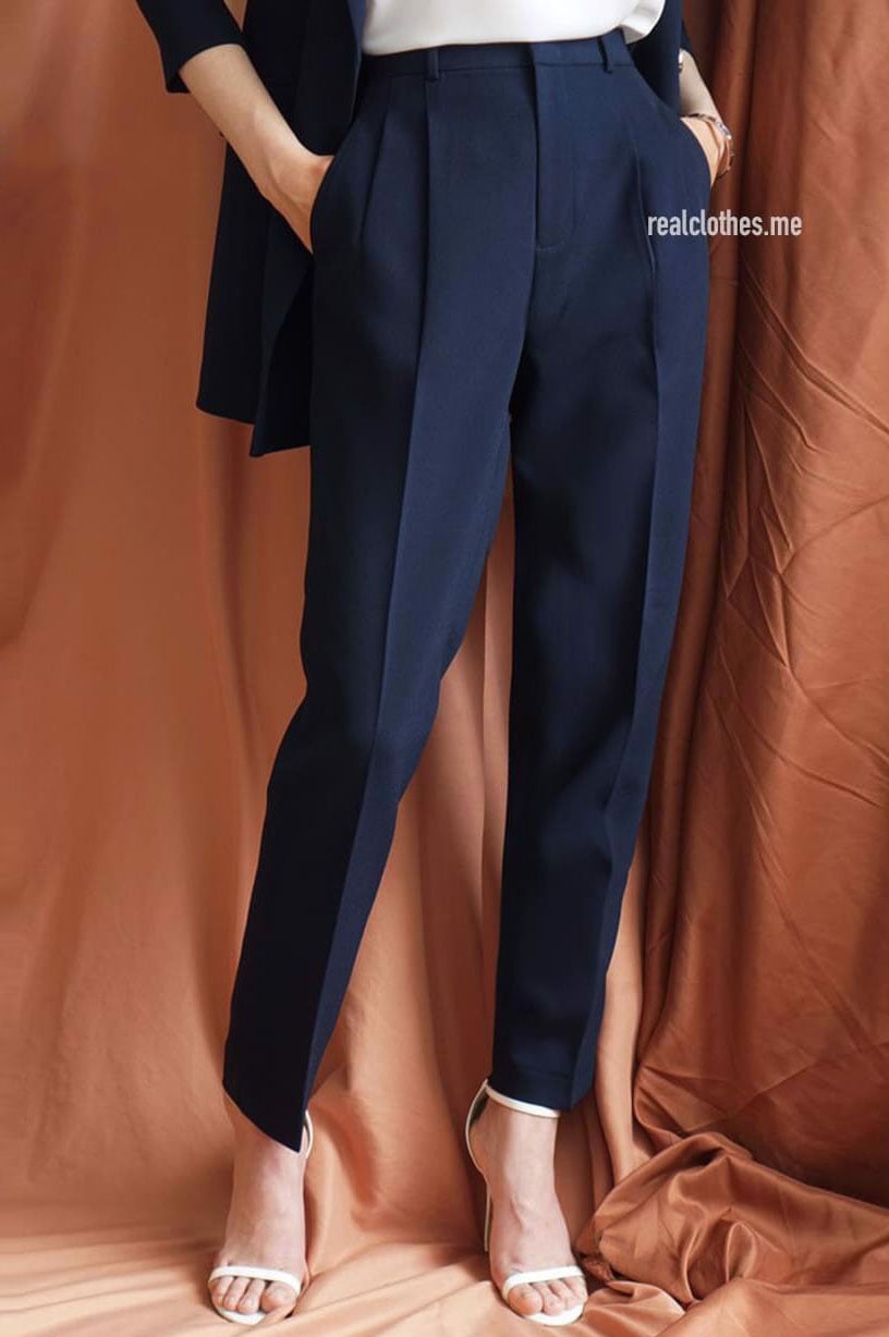 Quần lưng cao cindy xanh đen SALE - size XS