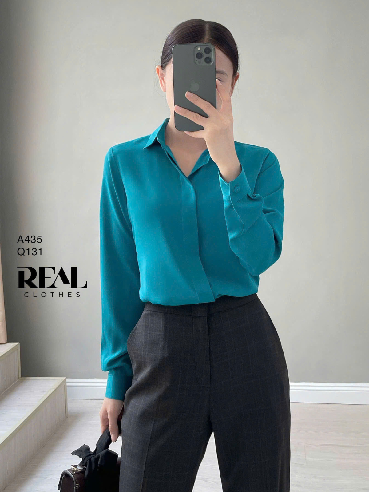 Sơ mi cổ mềm xanh cổ vịt MỚI