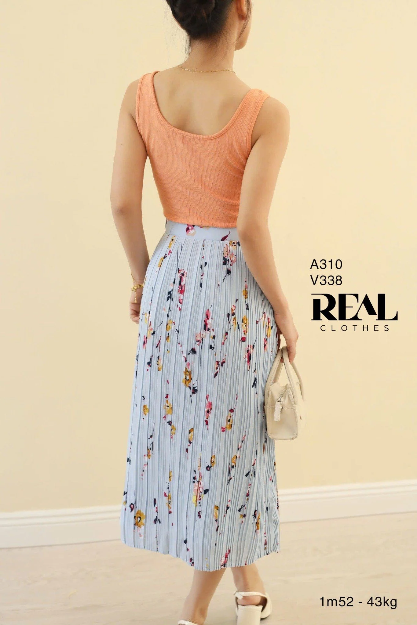 Váy dập li hoa xanh FINAL SALE