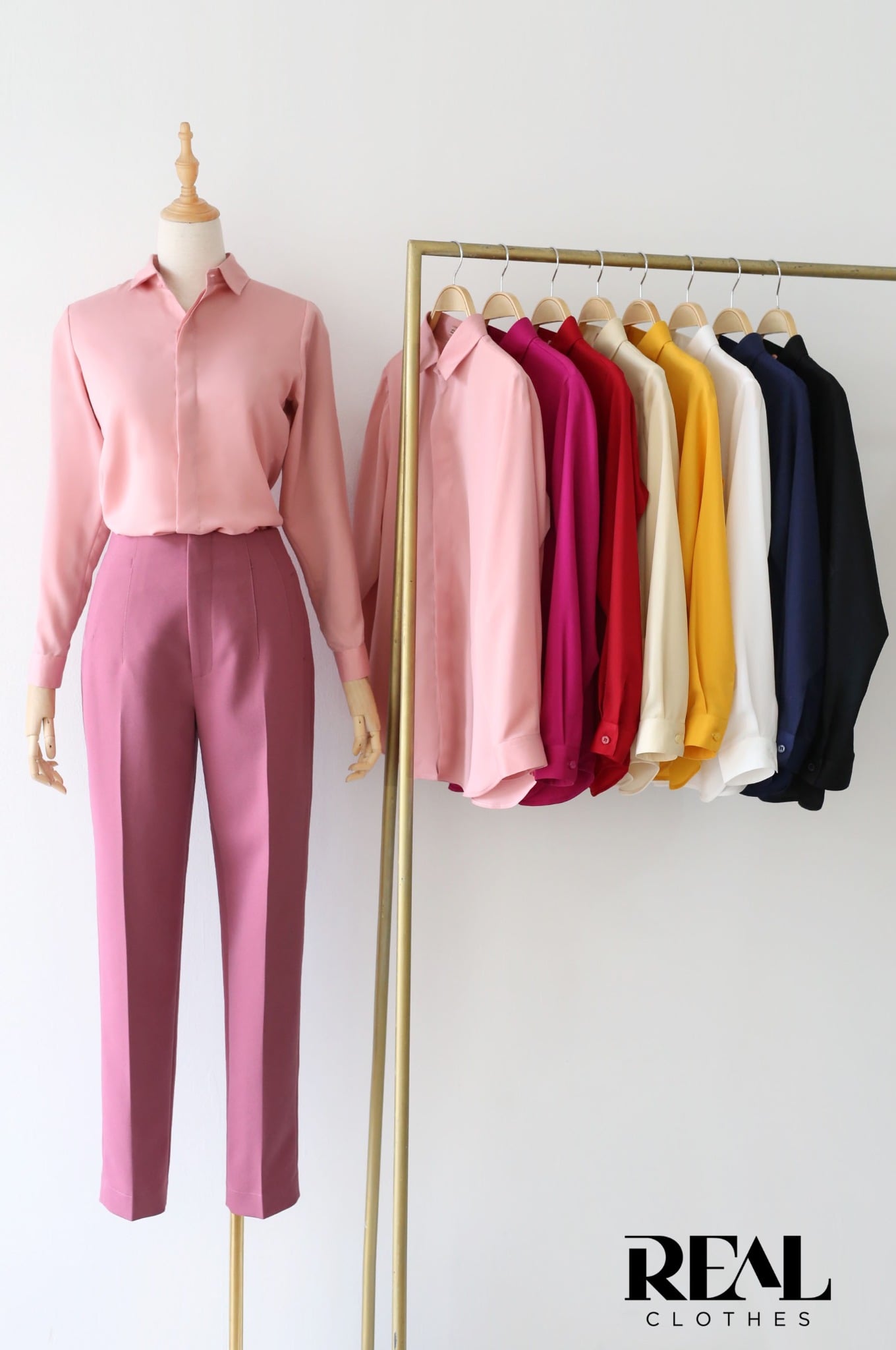 Sơ mi cổ mềm đỏ đô