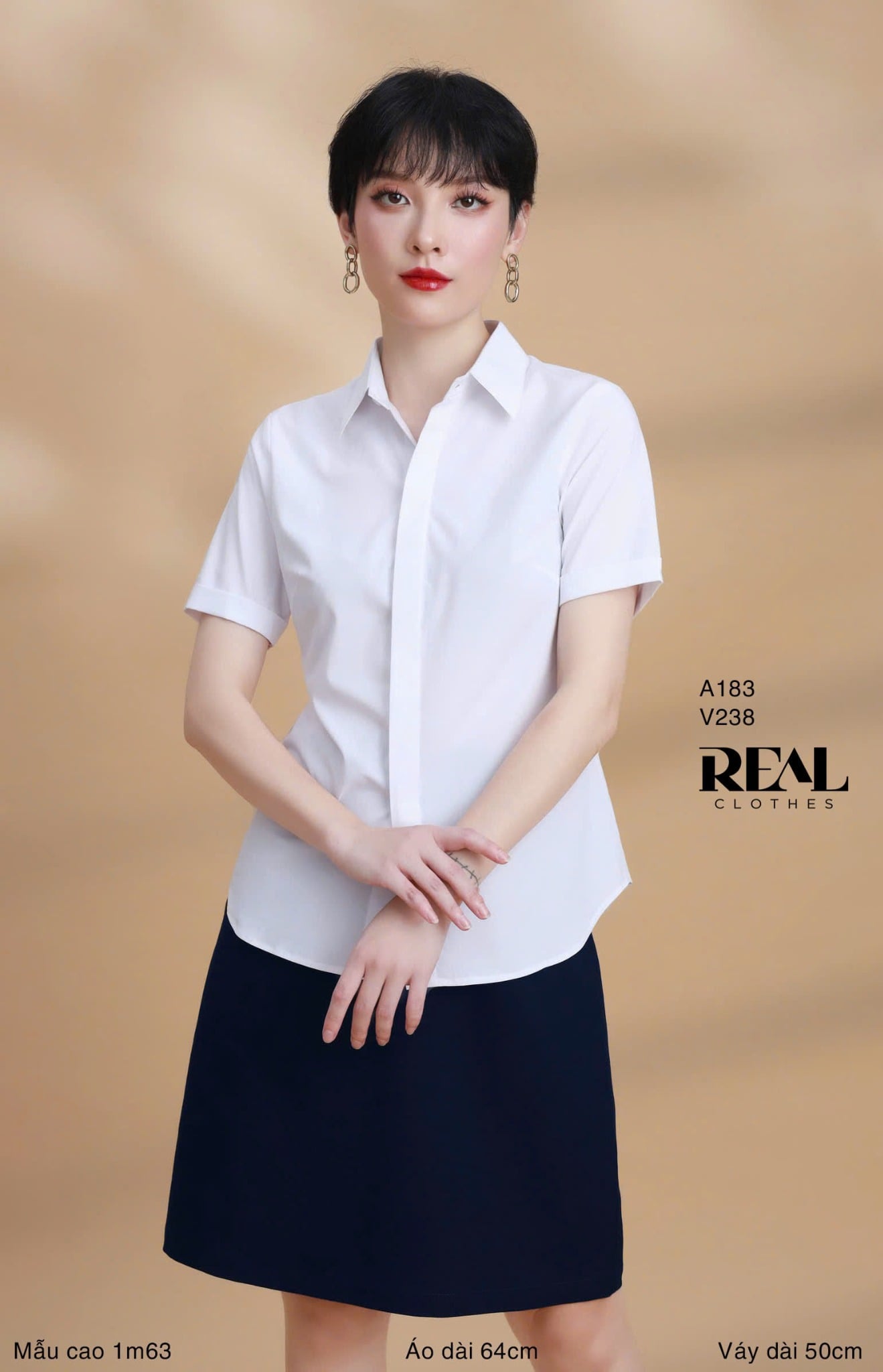 Sơ mi bamboo trắng tay đủ