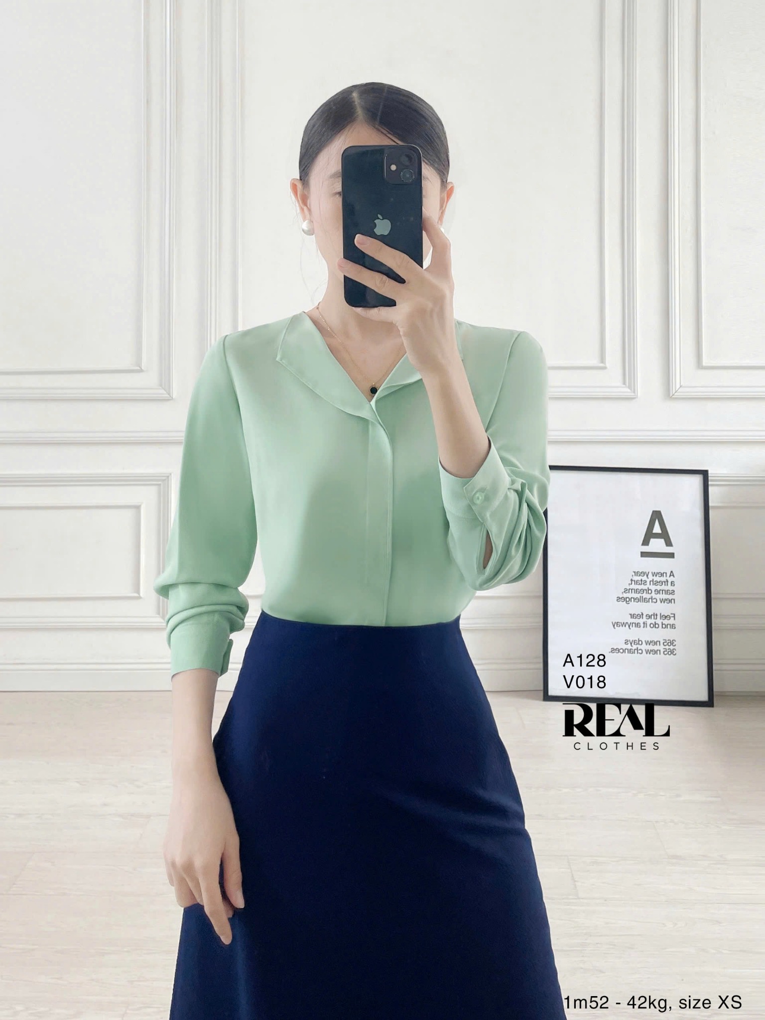 Áo cổ lật olive