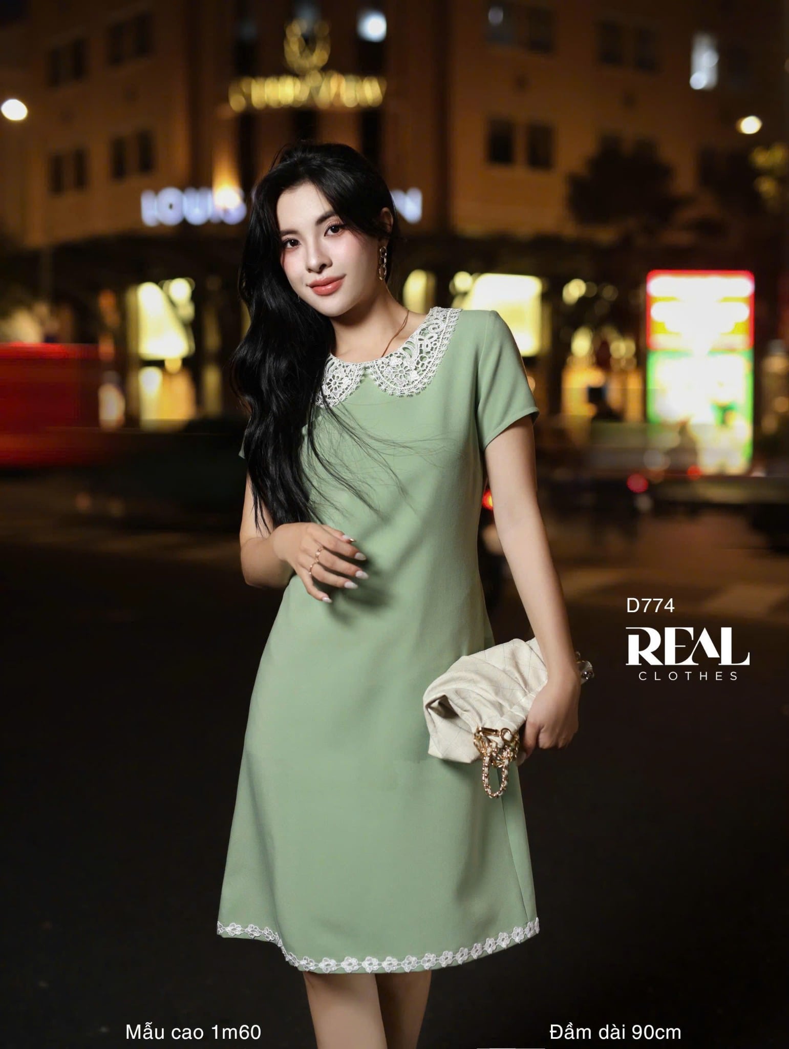 Đầm suông Paris mint - size M