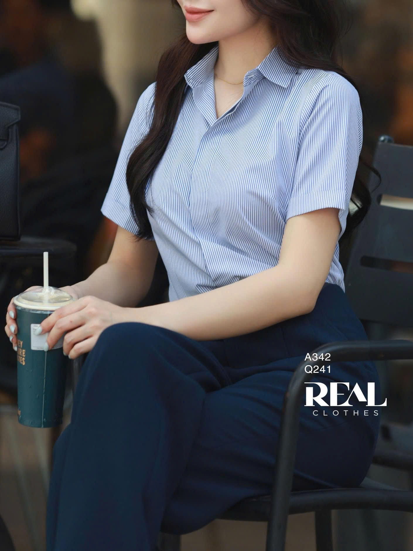 Quần suông Tokyo nút navy