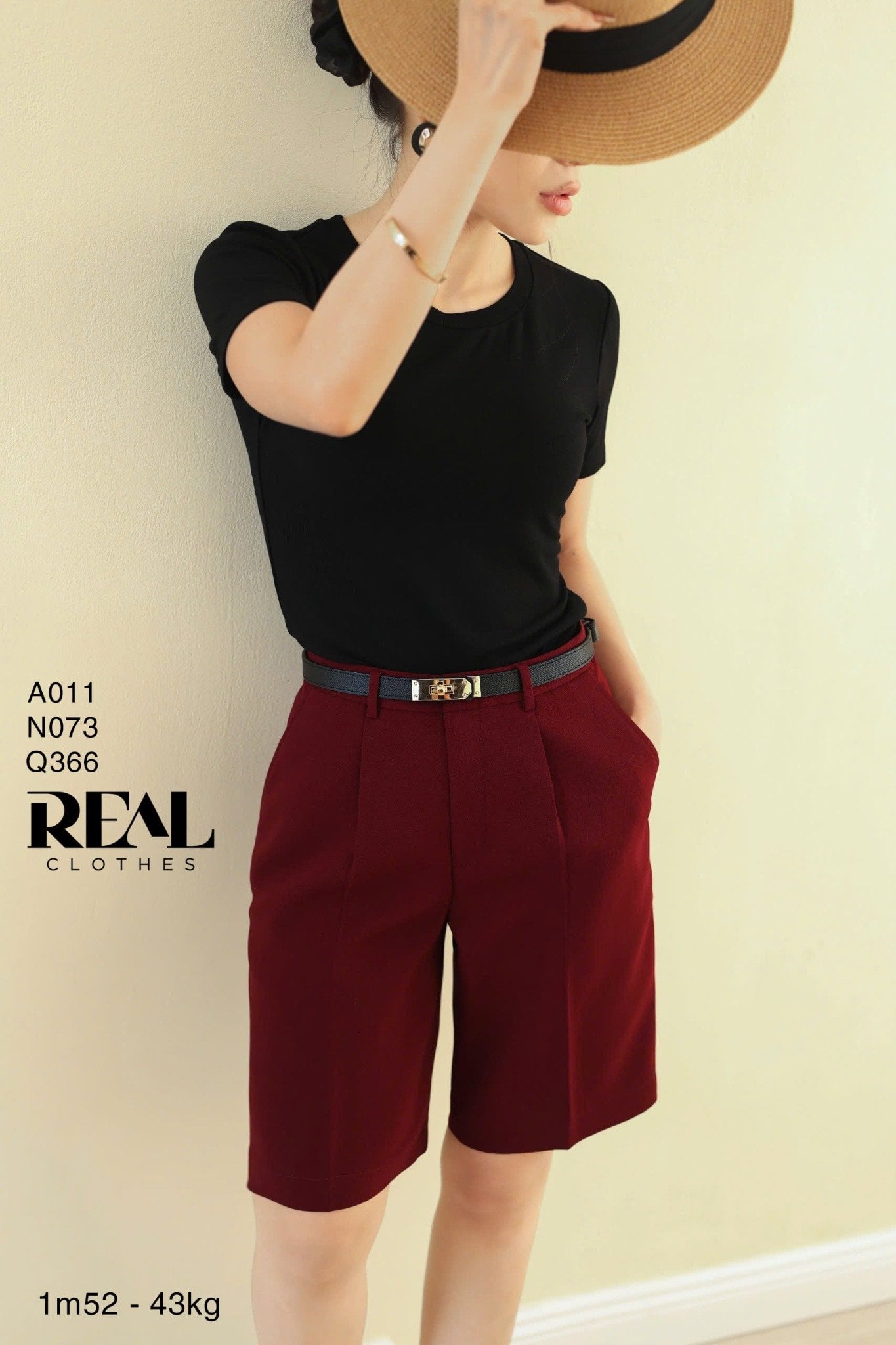 Quần midi cindy đỏ đô FINAL SALE