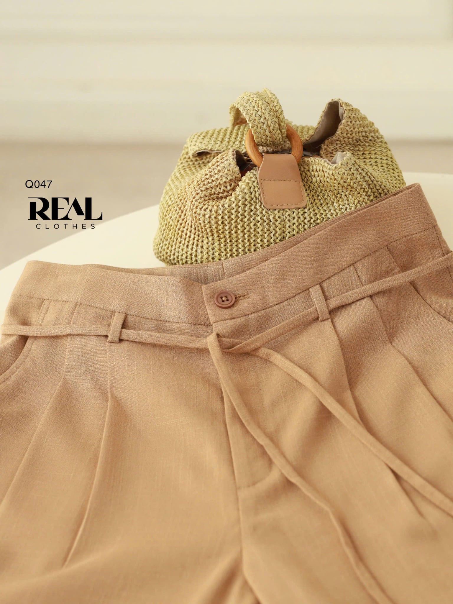 Quần suông HQ linen cafe sữa