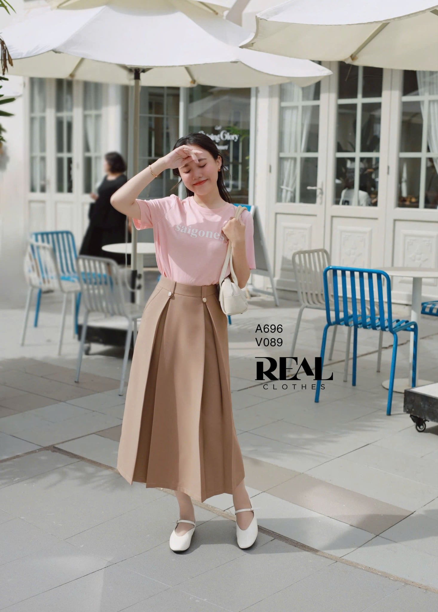 Áo thun cotton hồng SAIGON SALE