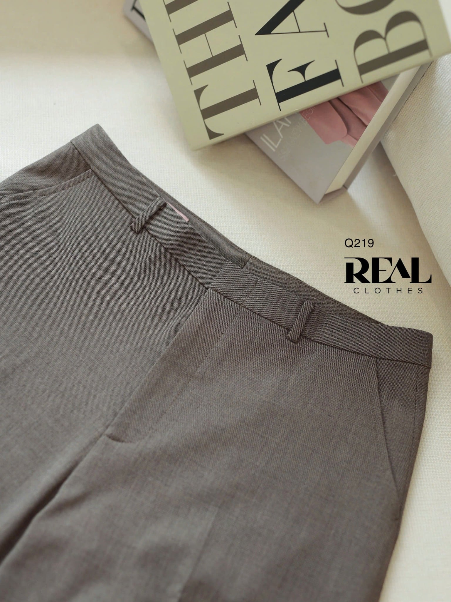 Quần suông Paris xám nâu