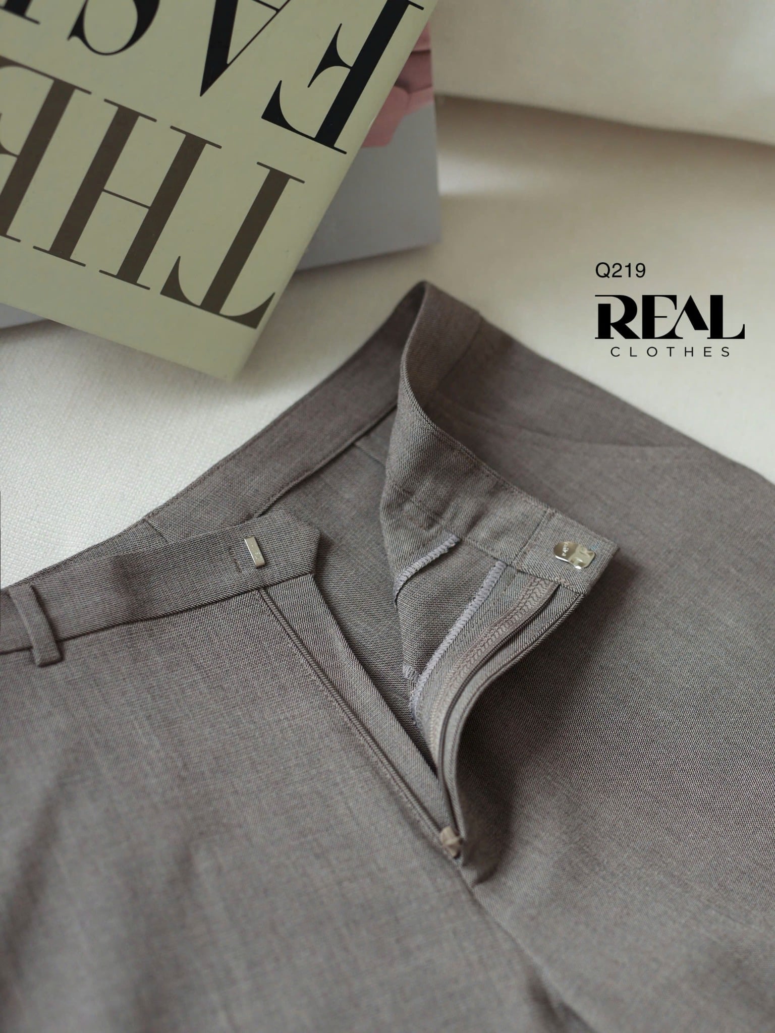 Quần suông Paris xám nâu