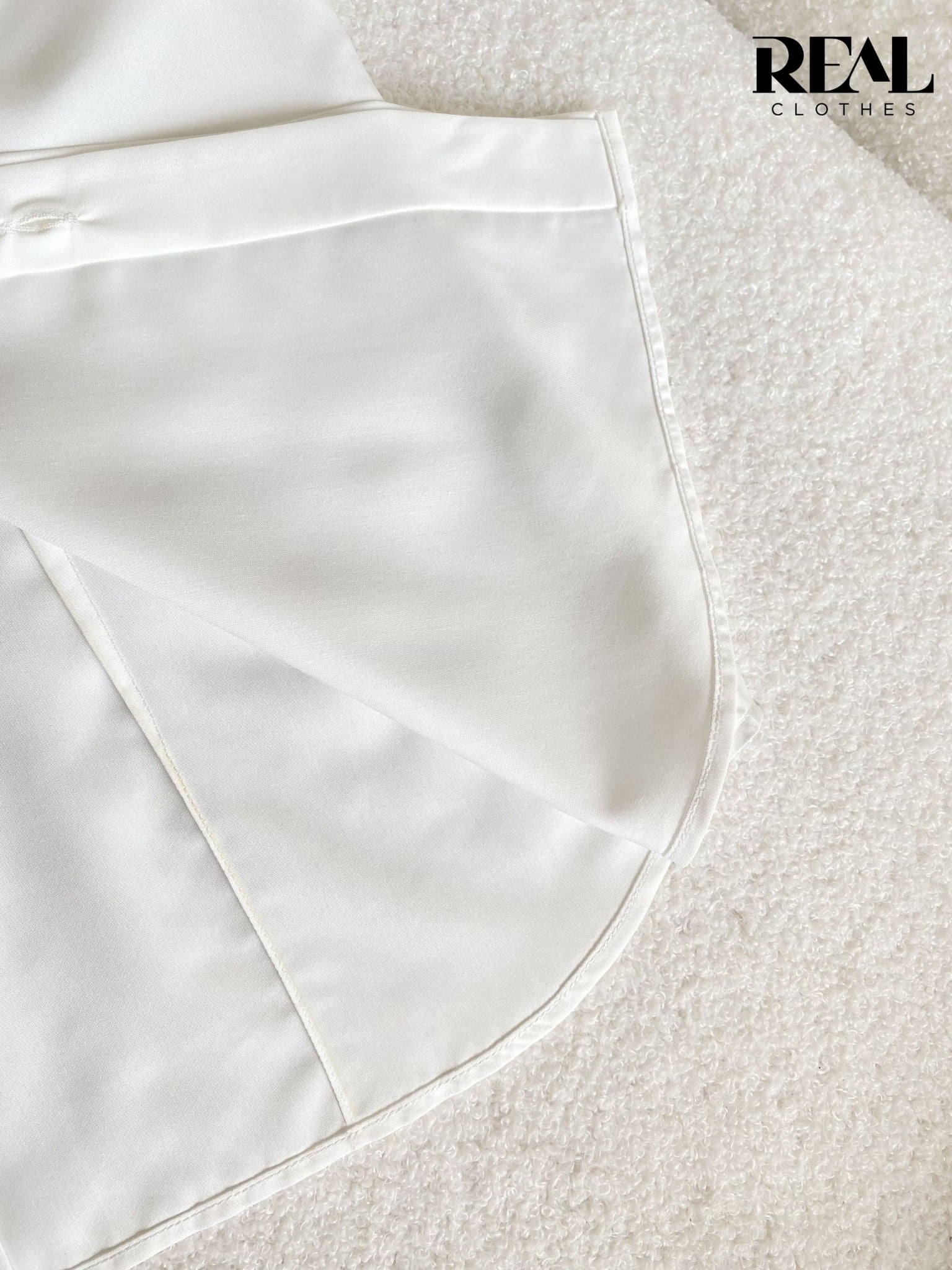 Sơ mi lụa sồi trắng tay đủ