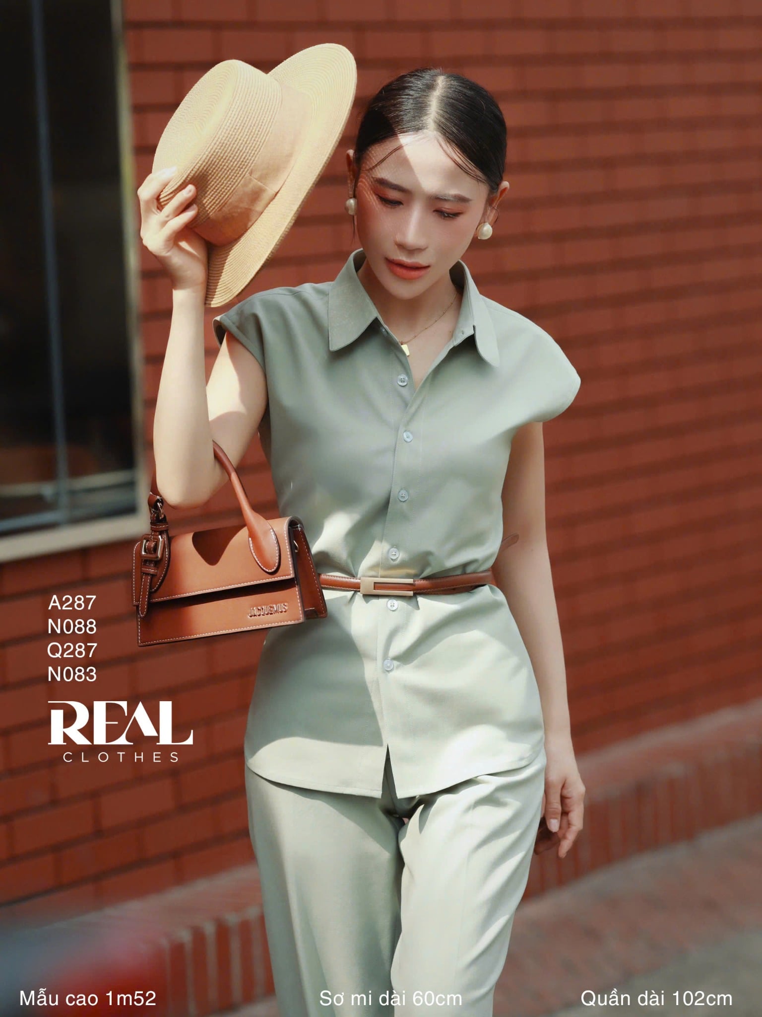 Sơ mi tay liền xanh đậu