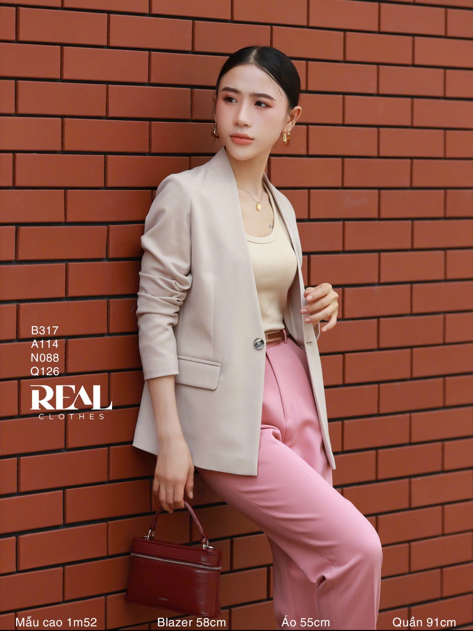 Quần lưng cao cindy hồng đậm SALE