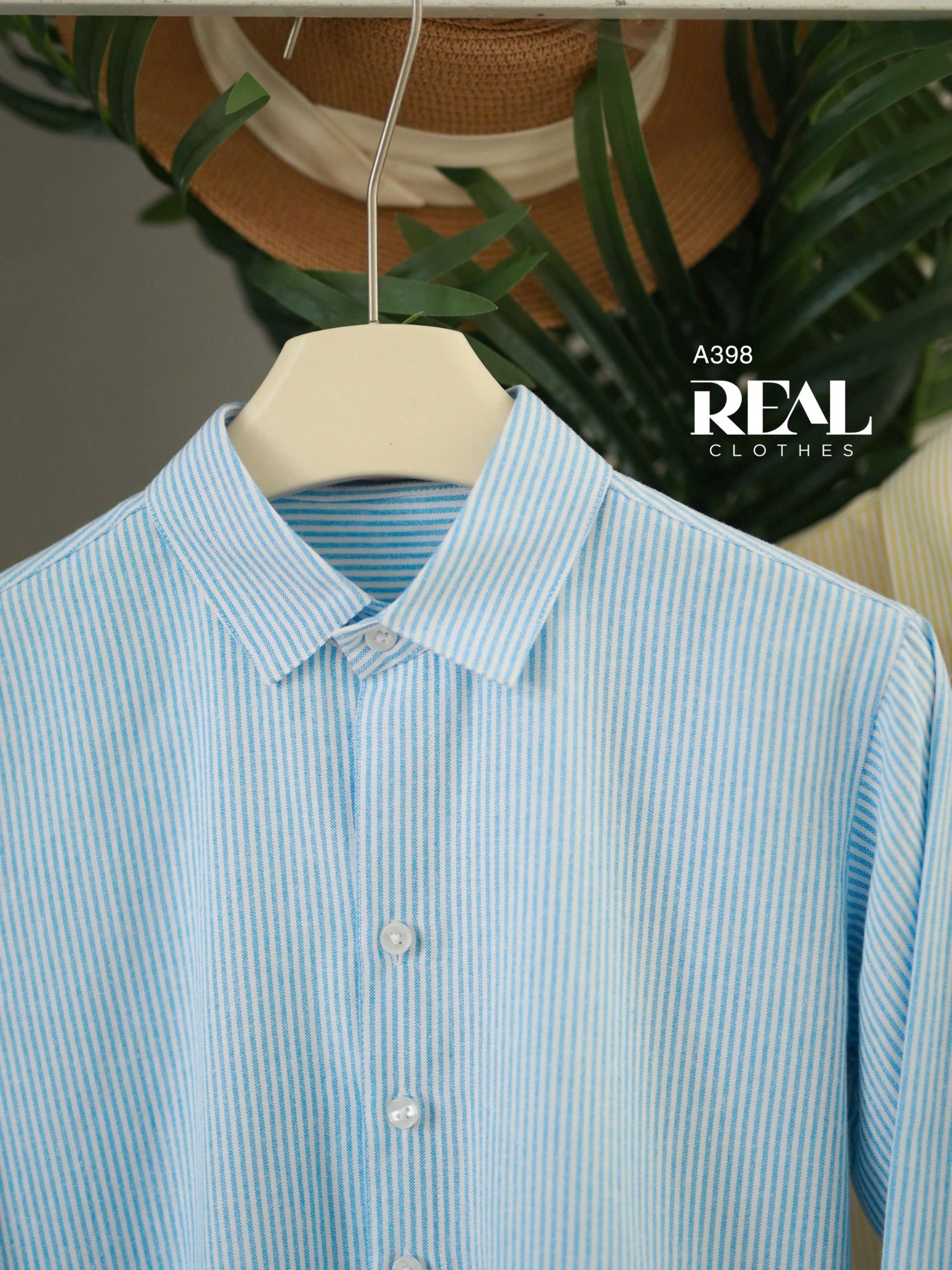 Sơ mi form rộng sọc blue SALE