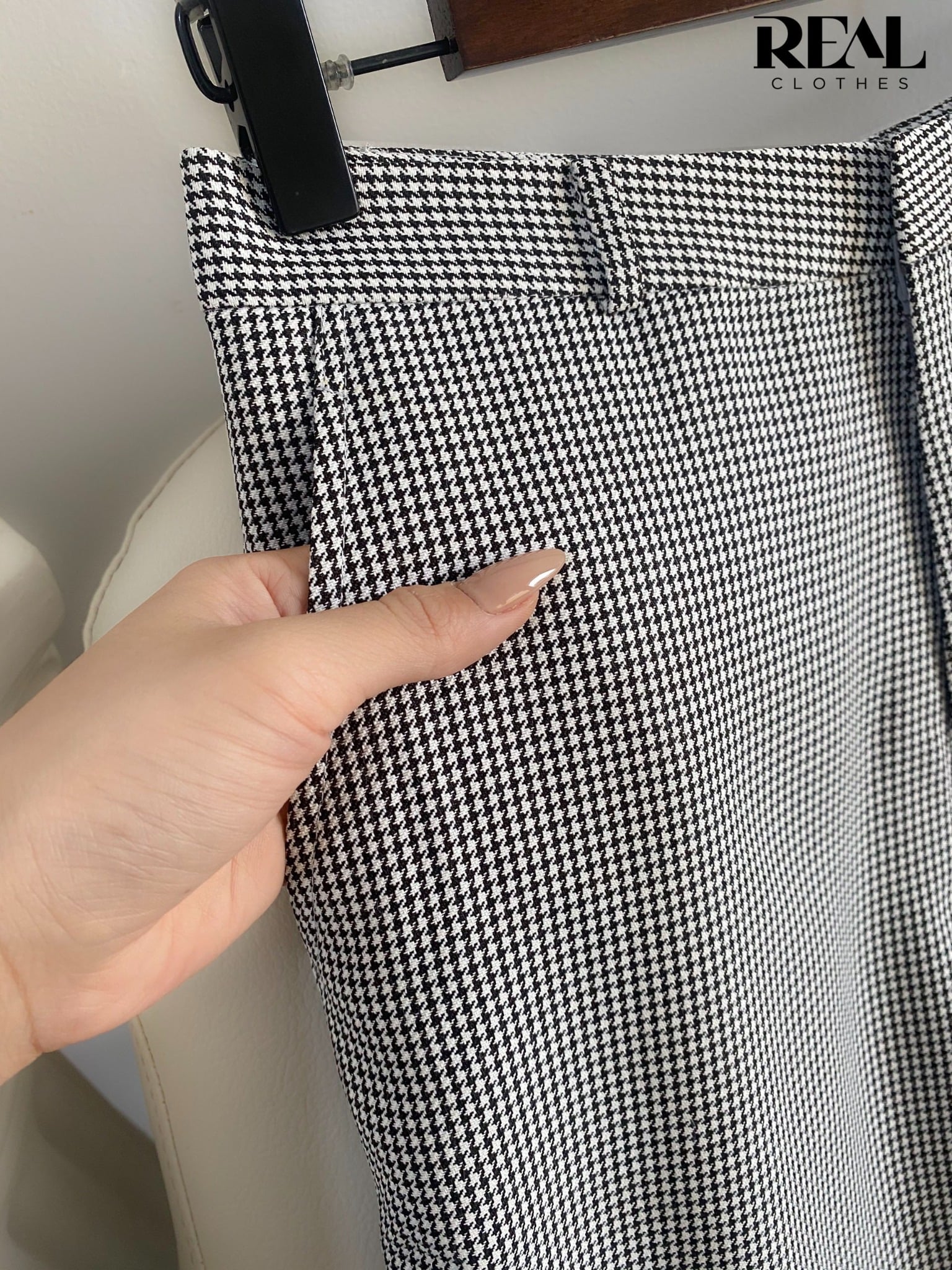 Quần suông Paris zigzag đen