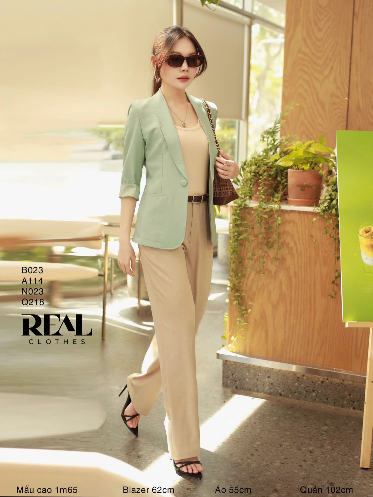 Quần suông Paris nâu nhạt