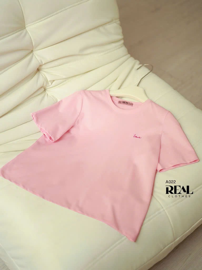 Áo thun cotton LOVE hồng SALE - size XL