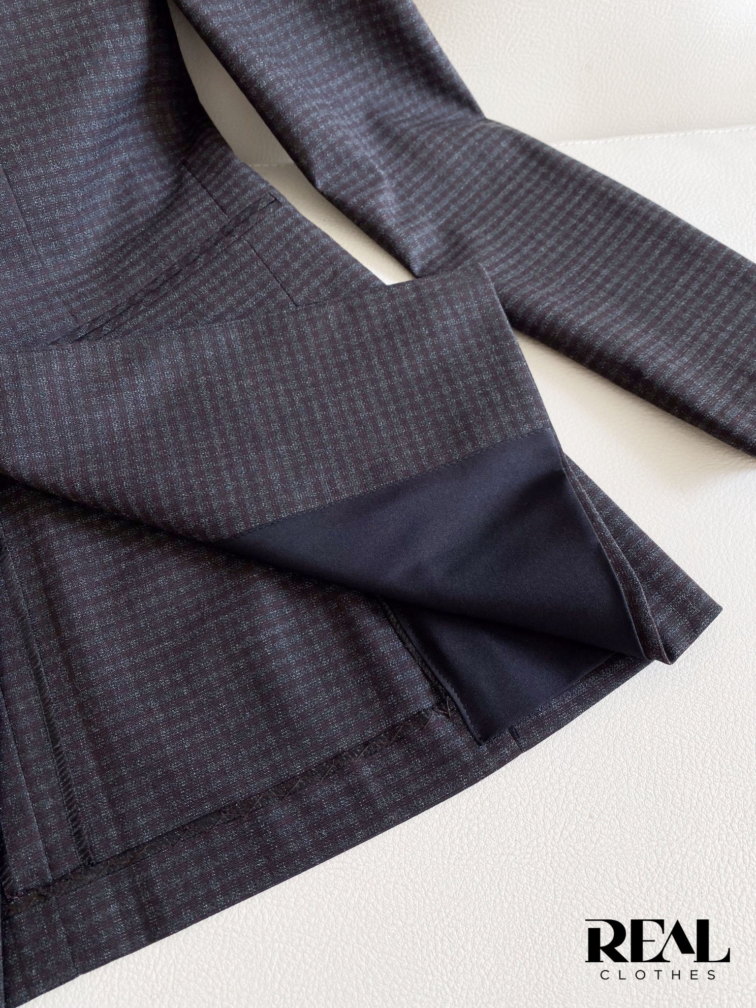 Blazer Clara ô vuông nâu SALE