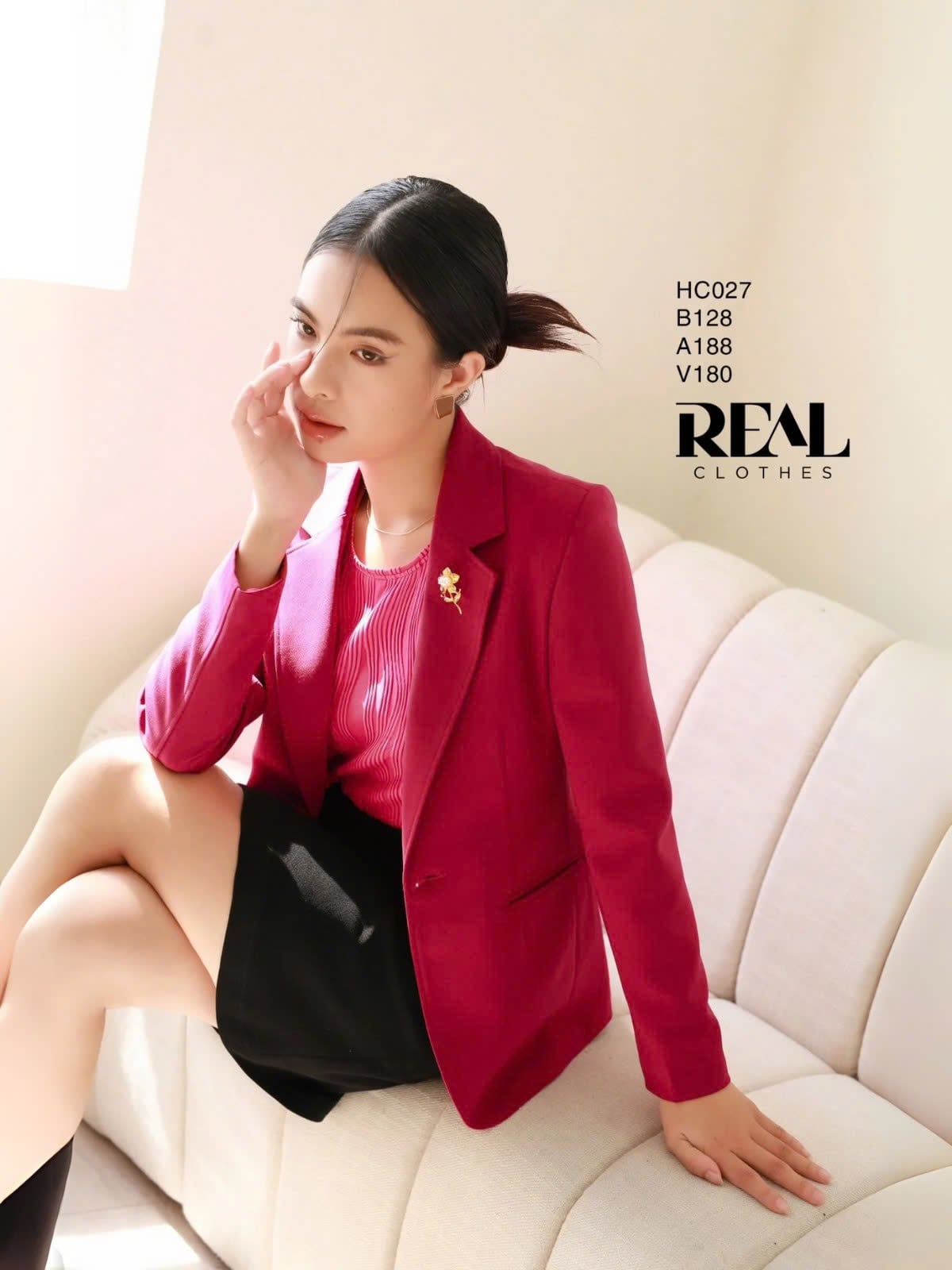  Blazer 2 lớp hồng cẩm 