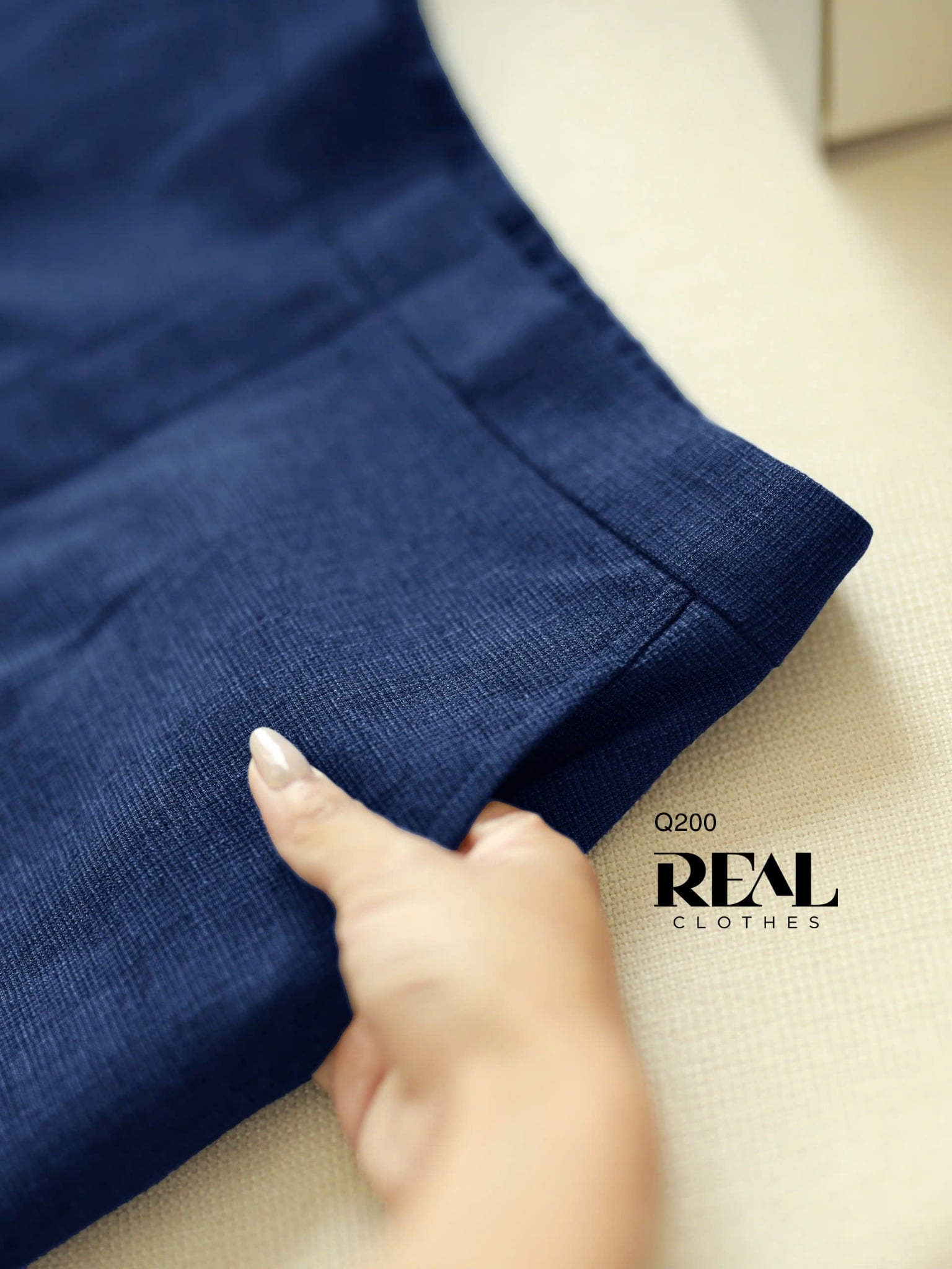 Quần lưng thun suông navy