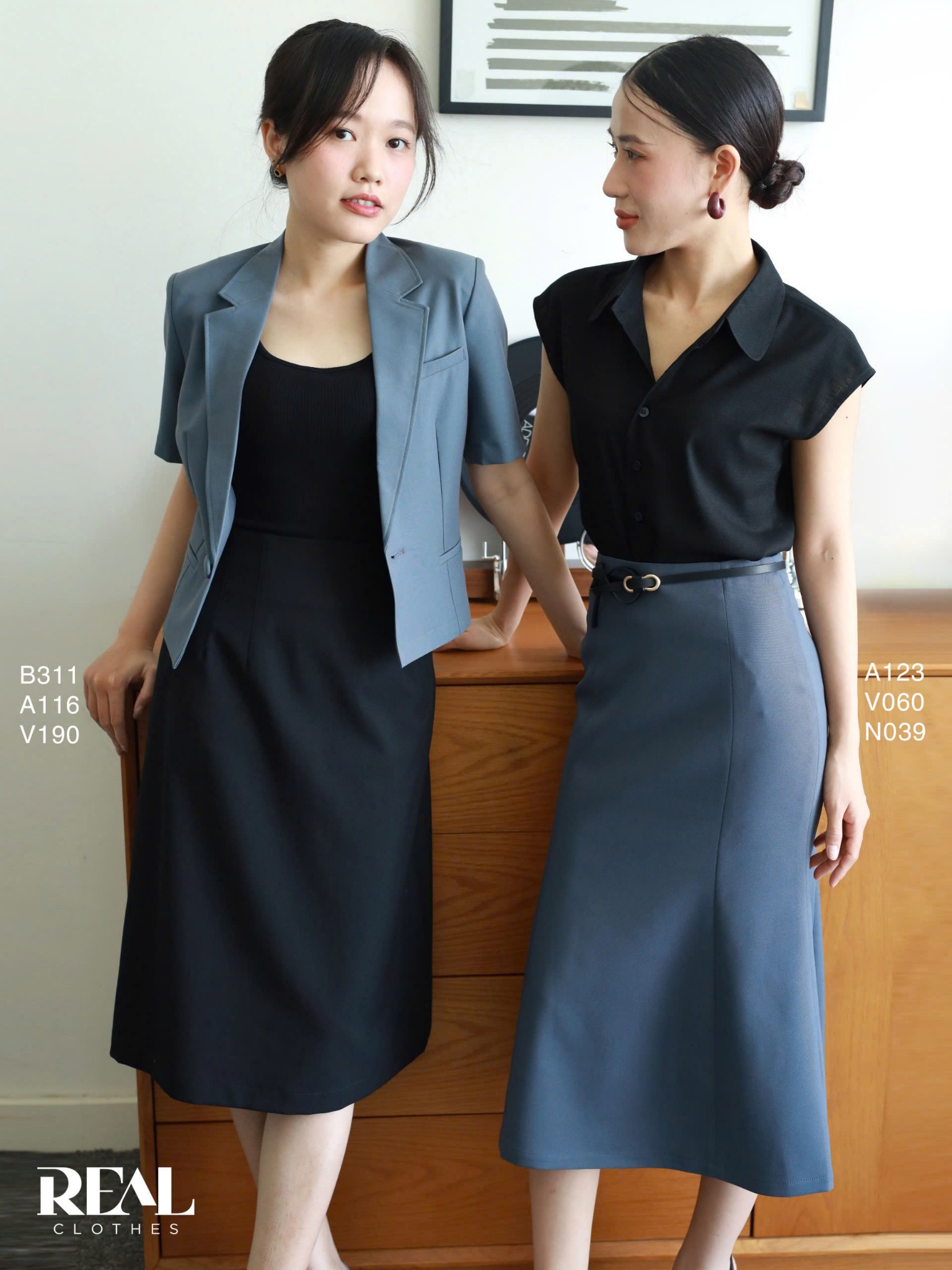 Blazer tay ngắn xám